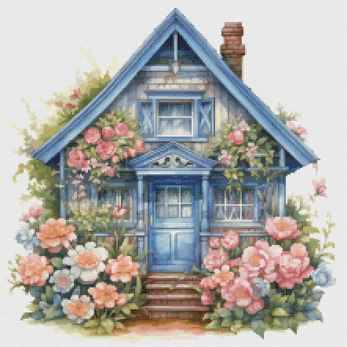 Cottage Floral Cross Stitch Pattern (PDF Download) - Image 2