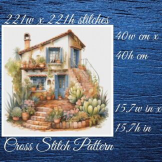 Cottage Cross Stitch Pattern: Counted PDF (221x221 stitches)