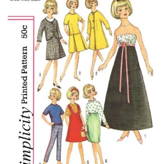 Vintage Fashion Doll Clothes Sewing Pattern for 12" Dolls (Digital Download PDF)
