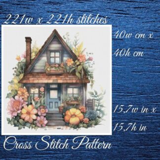 Cottage Floral Cross Stitch Pattern (PDF Download)