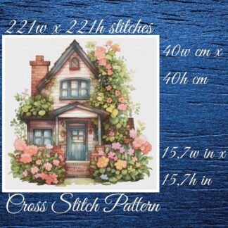 House with Flowers Cross Stitch Pattern (PDF Download)