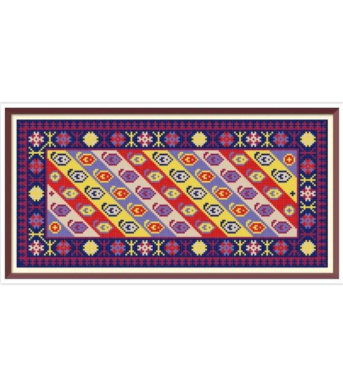 Dollhouse Rug Cross Stitch Pattern: Miniature Antique Runner (PDF Download)