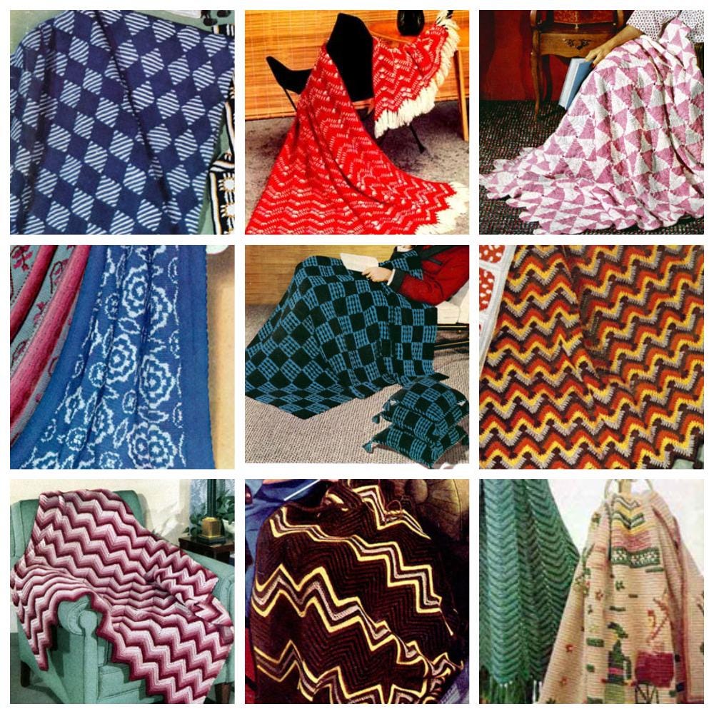 Over 50 Afghans Crochet Pattern Digital Download PDF English Bundle - Image 2