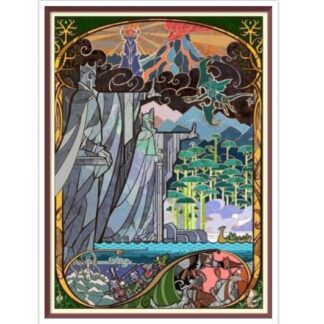 Fantasy Cross Stitch Pattern PDF Counted Vintage  Full Cross Stitches 4 Sizes