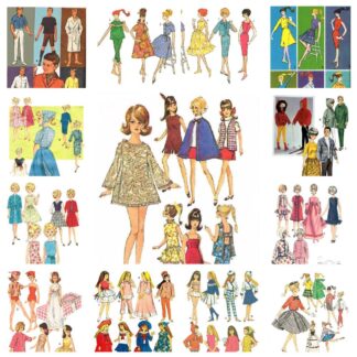 Vintage Fashion Doll Clothes Sewing Patterns: 40 Wardrobe Bundle (Digital Download PDF)