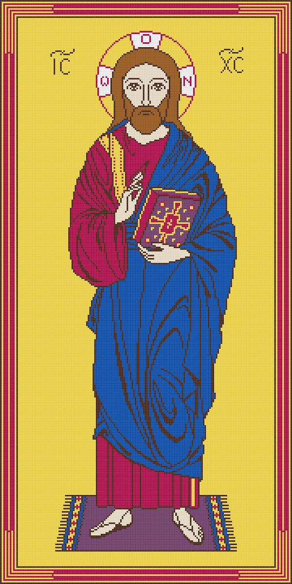 Icon Cross Stitch Pattern Jesus Christ PDF Digital Download Counted Embroidery Pattern - Image 2