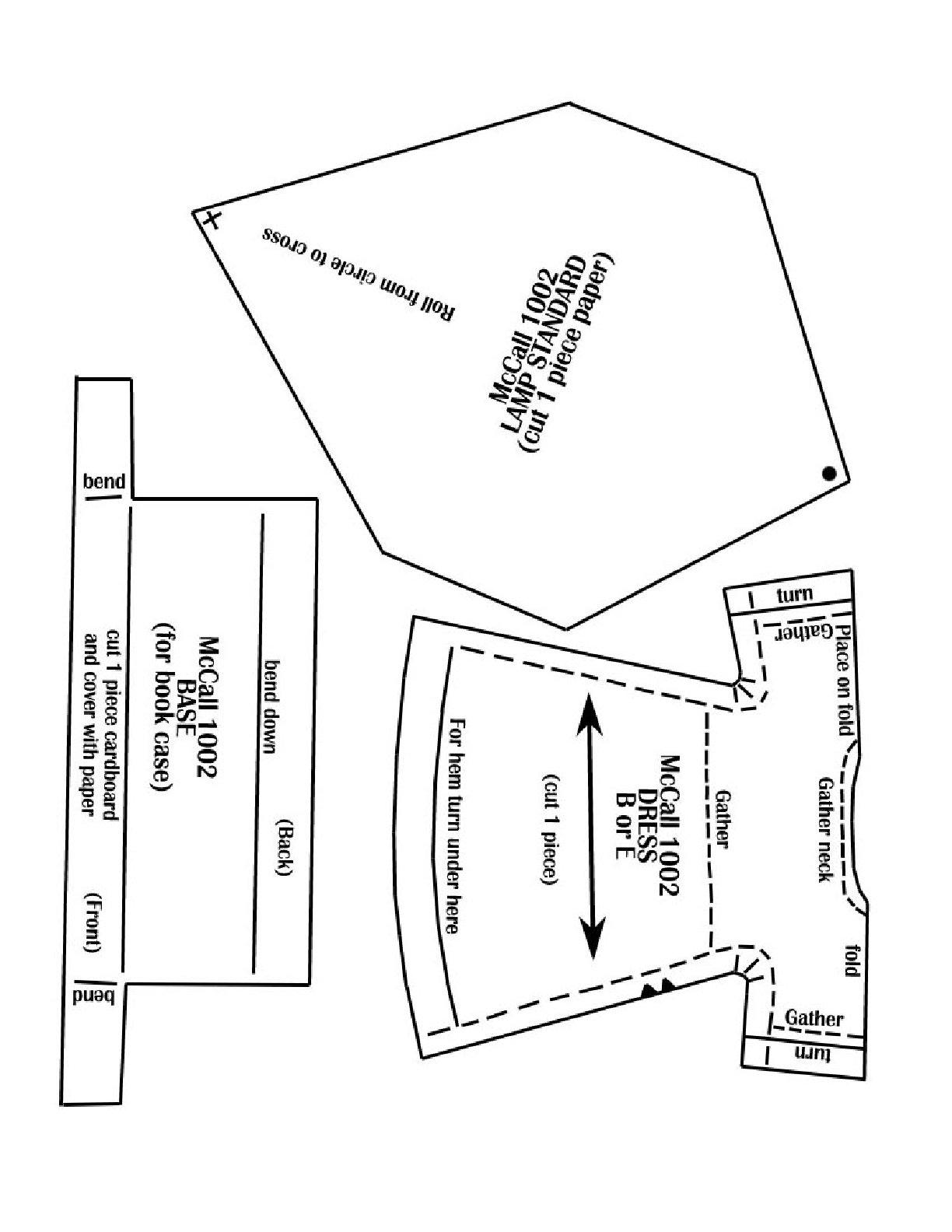 Dollhouse Vintage Sewing Pattern Cardboard House and Family Dolls McCalls 1002 PDF - Image 2