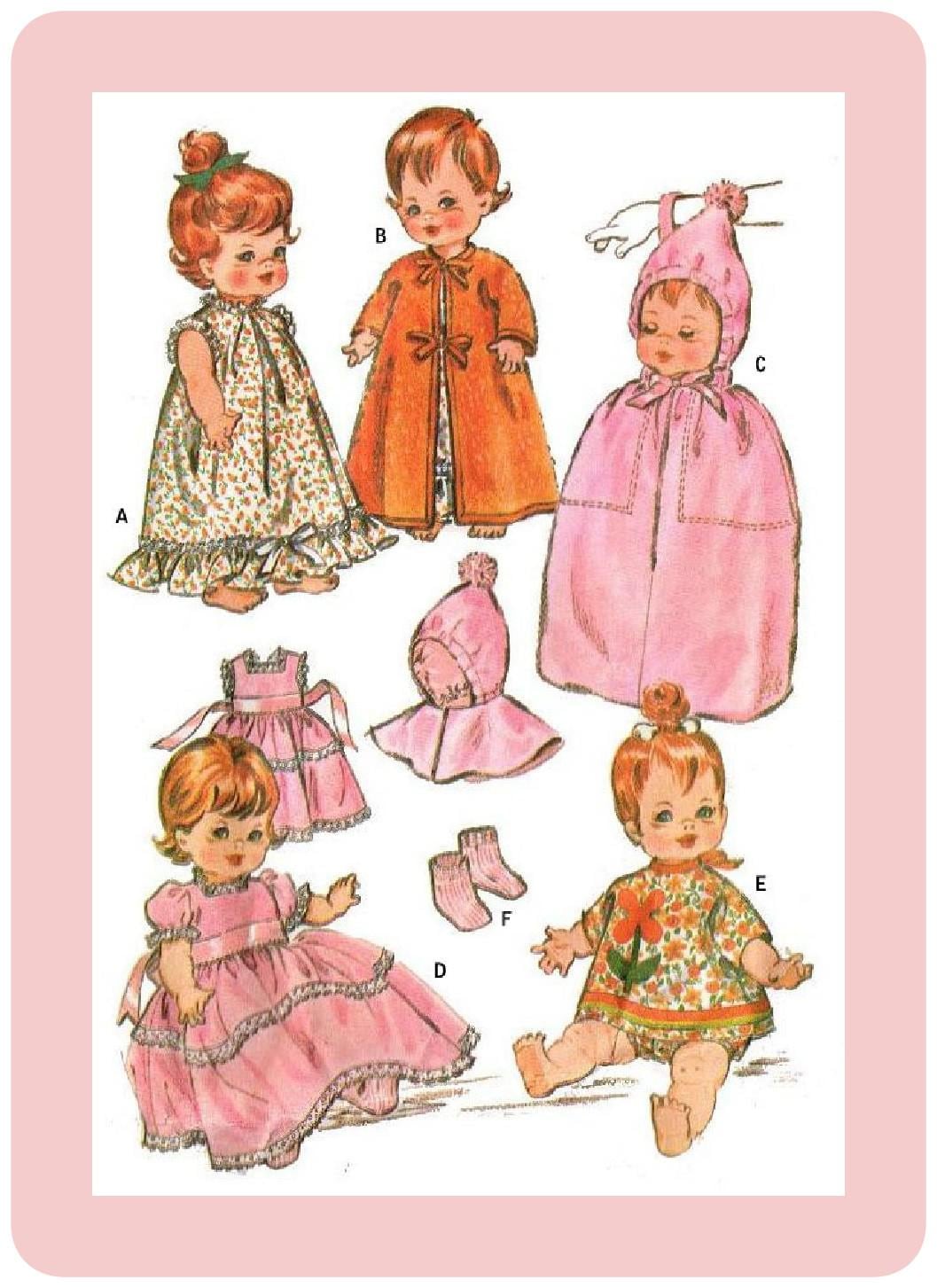 Vintage Sewing Pattern Dolls 8"-10" McCalls 6993 Wardrobe PDF