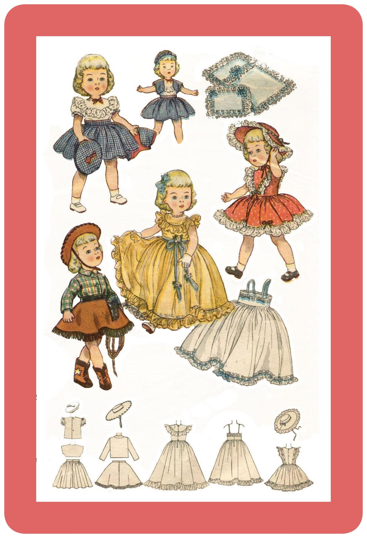 Vintage Sewing Pattern Dolls 19" Simplicity 3729 Wardrobe PDF