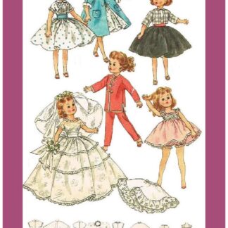 Simplicity 2254 Sewing Pattern Dolls 10-1/2" Vintage Wardrobe PDF