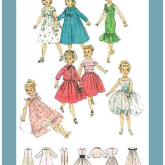 Simplicity 2745 Sewing Pattern Dolls 14" Vintage Wardrobe PDF