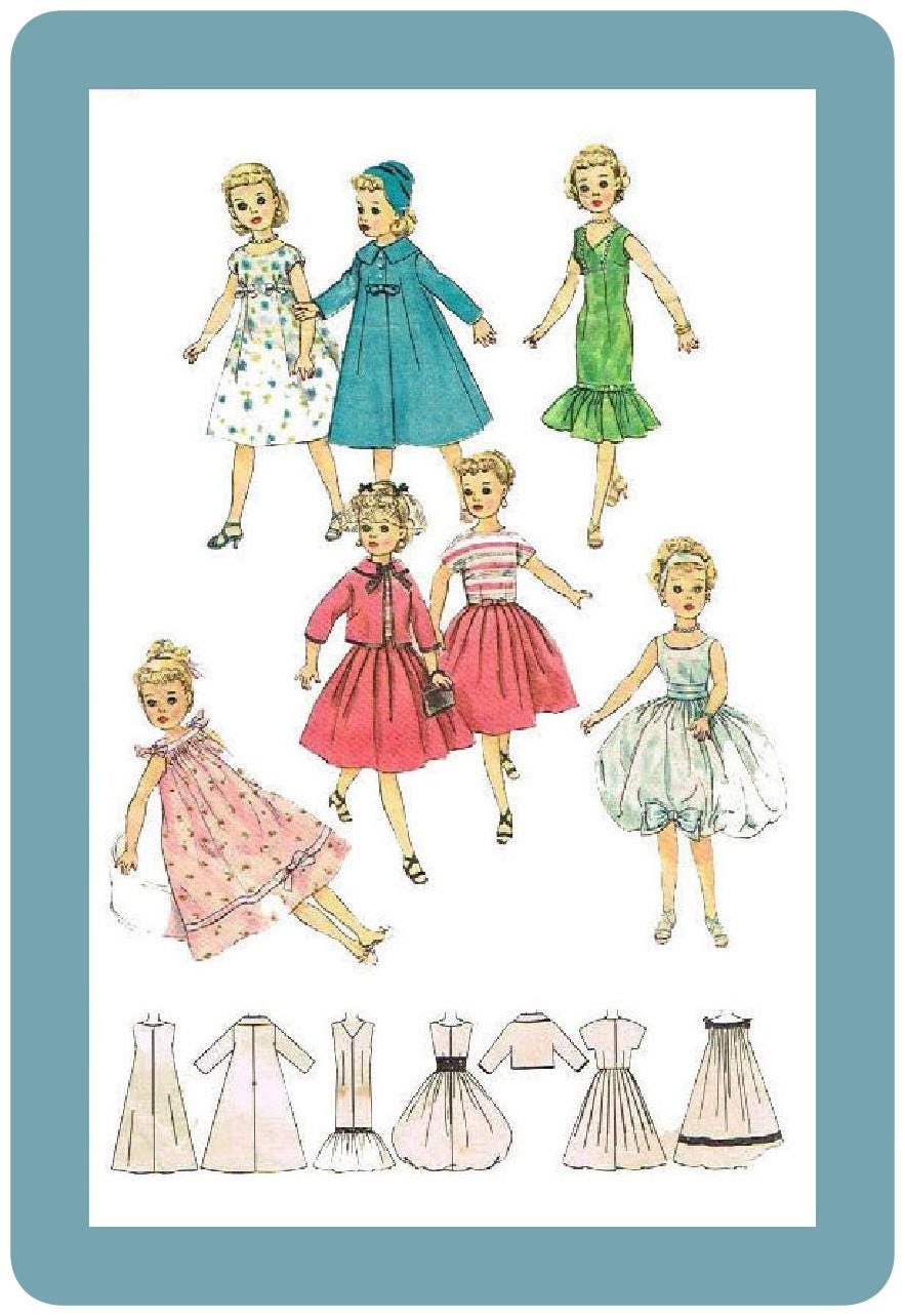 Simplicity 2745 Sewing Pattern Dolls 14" Vintage Wardrobe PDF
