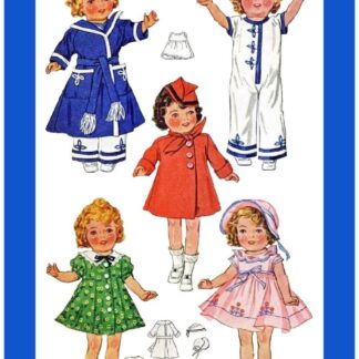 Vintage Sewing Pattern Dolls 16" McCall 355 Wardrobe PDF