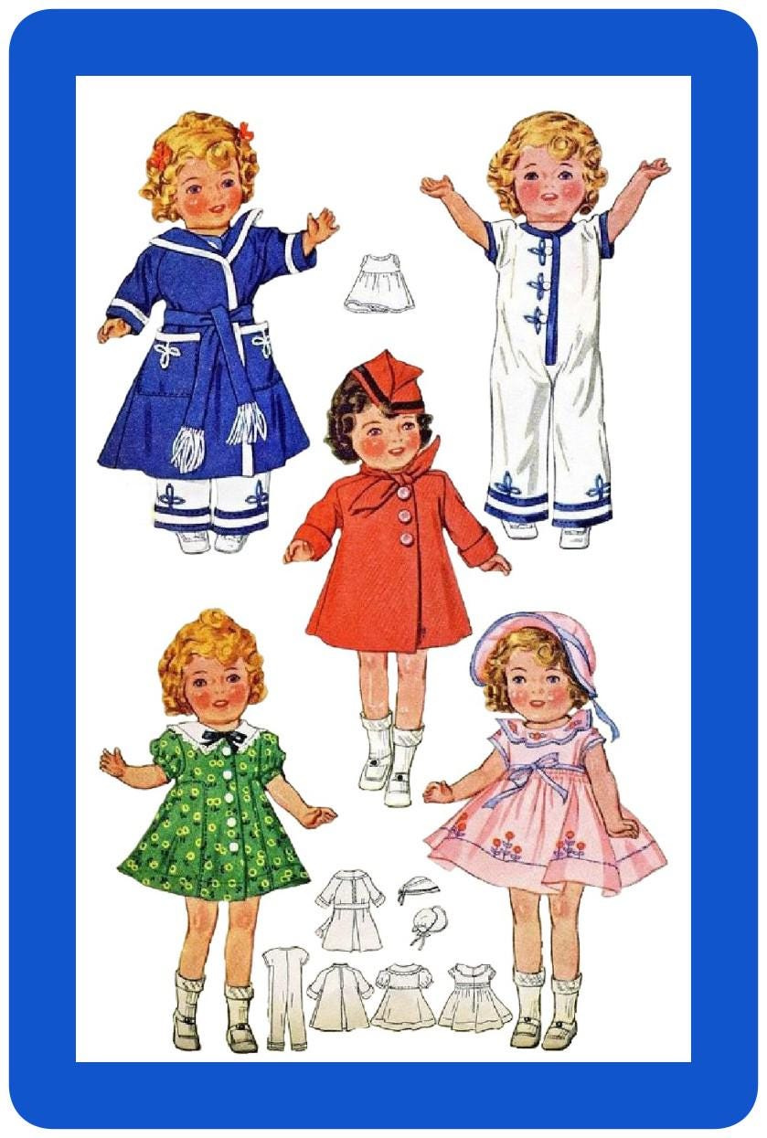 Vintage Sewing Pattern Dolls 16" McCall 355 Wardrobe PDF