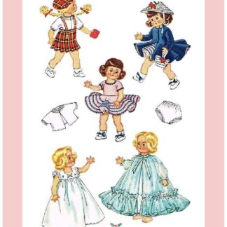 Sewing Pattern Dolls 7"-8" Wardrobe McCalls 1898 Vintage PDF