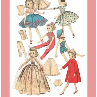 Advance 8453 Sewing Pattern Dolls 10-1/2" Vintage Wardrobe PDF