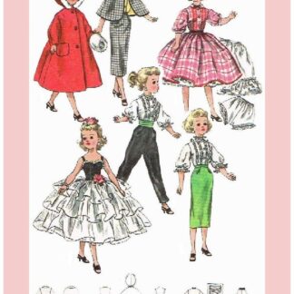 Simplicity 2293  Sewing Pattern Dolls 21" Vintage Wardrobe PDF