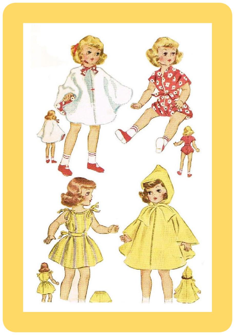 Wardrobe Sewing Pattern Dolls 14" McCalls 1706 Vintage PDF