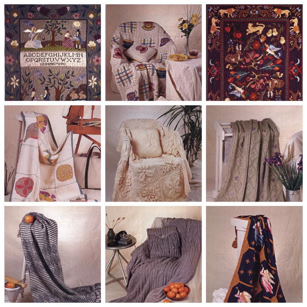 Bundle Afghans Knitting Pattern Digital Download PDF English Over 35 Patterns